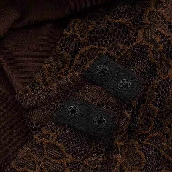 Chocolate Brown Lace-Panel Maxi Dress, brand new – Size Small - Picture 14 of 16